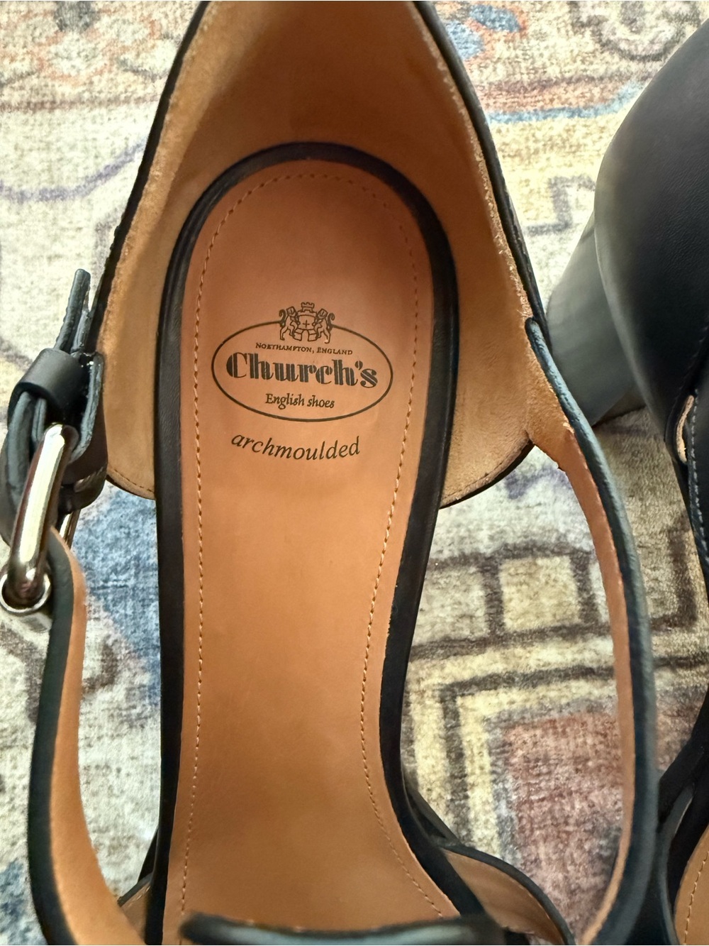 Church’s Women’s Black Kelsey 50 Leather Heeled Sandals EU 42 US 10.5–11 - Picture 3 of 11